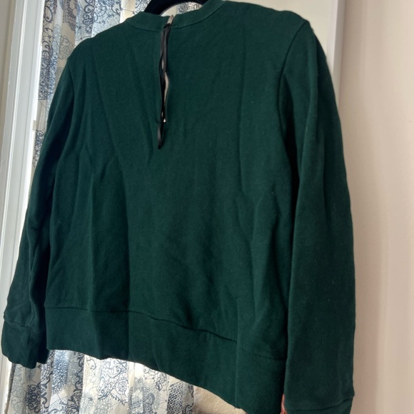 Coach Embroidered Green Crewneck Sweater with Zipper Pull - Picture 6 of 15